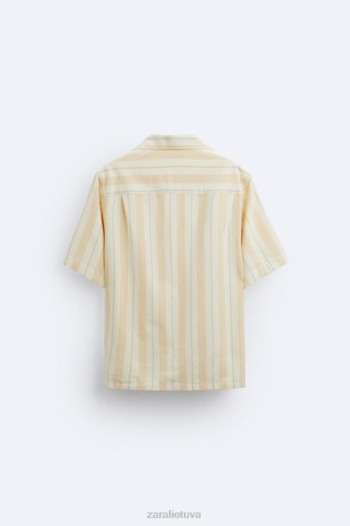 vyrų Zara dryžuoti žakardo marškiniai geltona apranga 4N488993