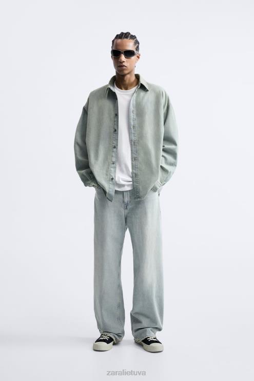 vyrų Zara laisvo stiliaus džinsiniai marškinėliai rašalo mėlyna apranga 4N488982