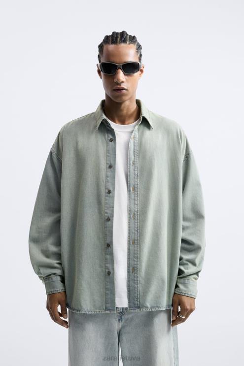 vyrų Zara laisvo stiliaus džinsiniai marškinėliai rašalo mėlyna apranga 4N488982