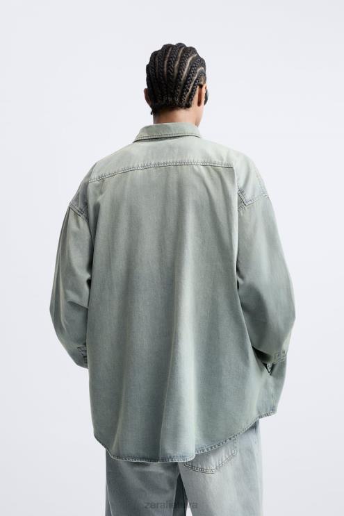 vyrų Zara laisvo stiliaus džinsiniai marškinėliai rašalo mėlyna apranga 4N488982