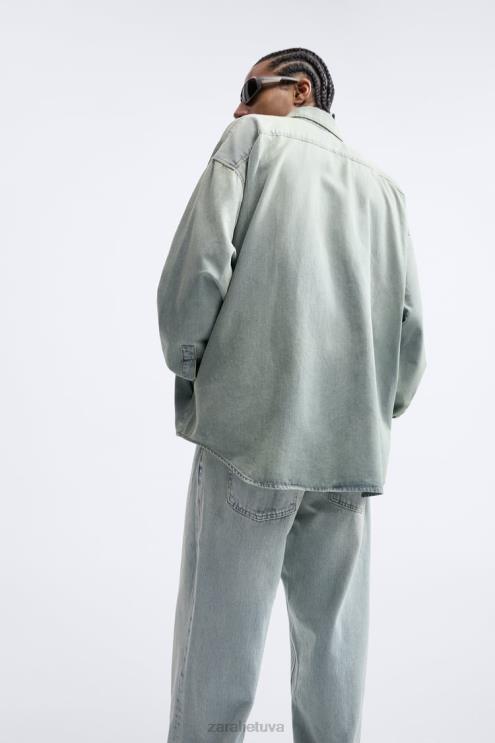 vyrų Zara laisvo stiliaus džinsiniai marškinėliai rašalo mėlyna apranga 4N488982