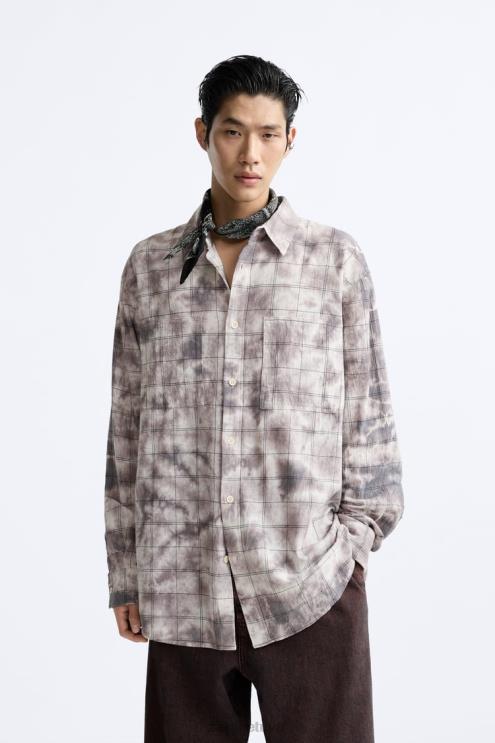 vyrų Zara languoti kaklaraiščio dažymo marškinėliai įvairių apranga 4N4881191