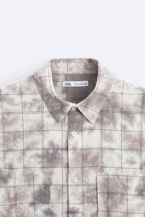 vyrų Zara languoti kaklaraiščio dažymo marškinėliai įvairių apranga 4N4881191