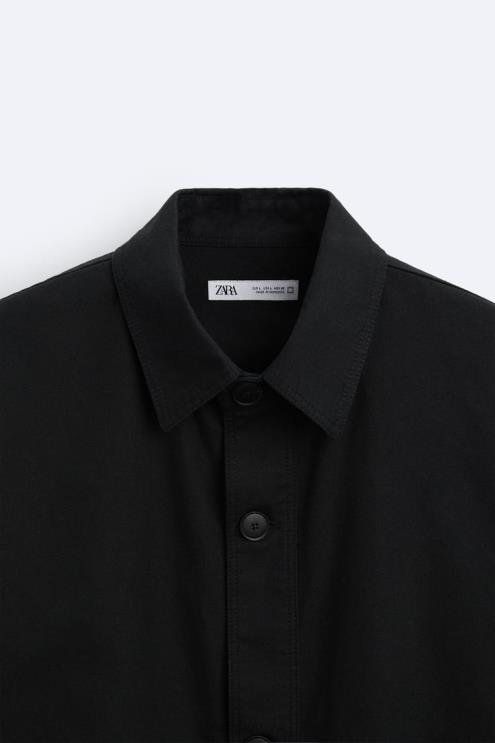 vyrų Zara medvilniniai - lininiai marškinėliai antracito pilka apranga 4N4881173