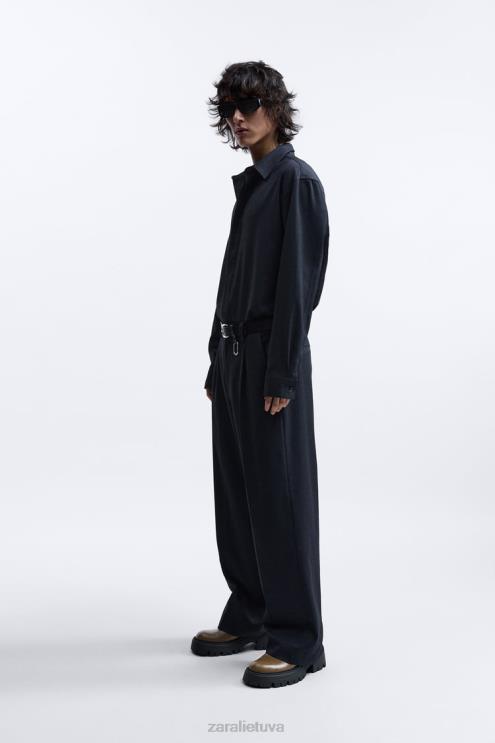 vyrų Zara negabaritinių marškinėlių ribotas leidimas tamsiai mėlyna apranga 4N4881188