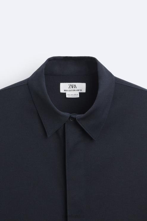 vyrų Zara negabaritinių marškinėlių ribotas leidimas tamsiai mėlyna apranga 4N4881188