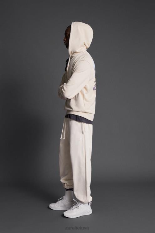 vyrų Zara Hathanan rašto megztinis su gobtuvu ekru apranga 4N4881077