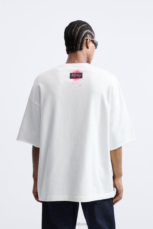 vyrų Zara Mickey Mousedisney megztinis austrių baltumo apranga 4N4881075