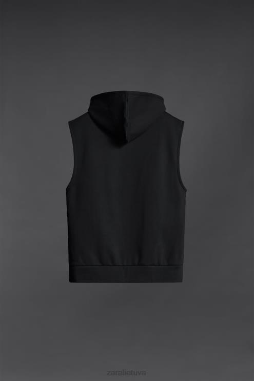 vyrų Zara boksininko treniruočių megztinis juodas apranga 4N4881049