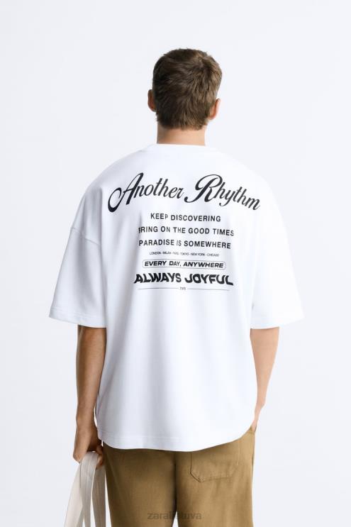 vyrų Zara kontrastingo rašto megztinis baltas apranga 4N4881068