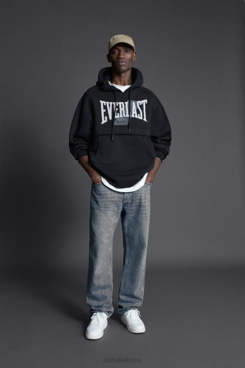 vyrų Zara megztinis su amžinu džemperiu juodas apranga 4N4881048