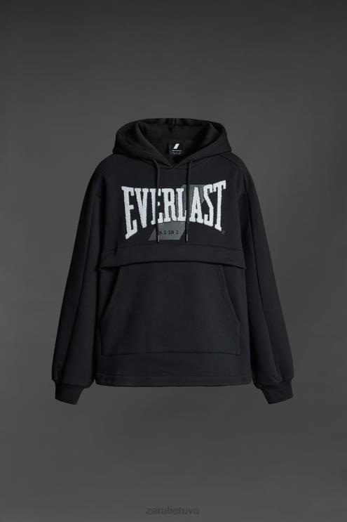 vyrų Zara megztinis su amžinu džemperiu juodas apranga 4N4881048