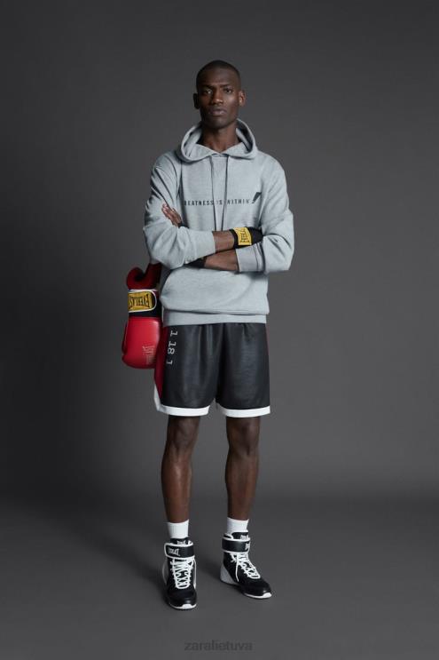 vyrų Zara megztinis su amžinu džemperiu pilkas marlas apranga 4N4881047