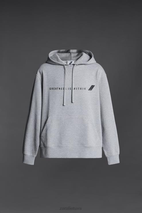 vyrų Zara megztinis su amžinu džemperiu pilkas marlas apranga 4N4881047