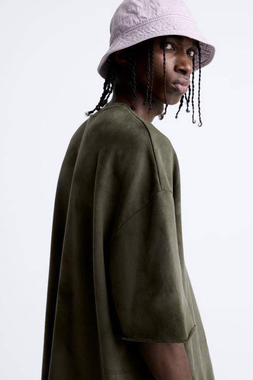 vyrų Zara megztinis su kaklaraiščiais chaki apranga 4N4881066