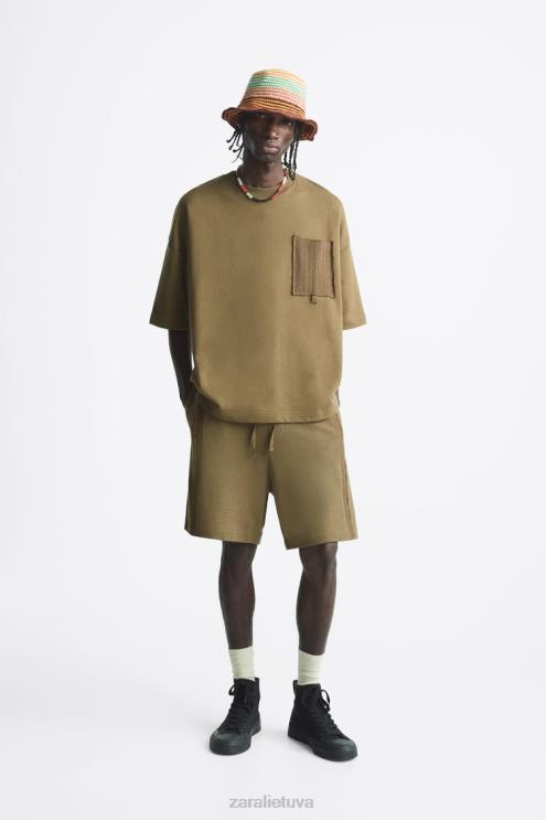 vyrų Zara nerti kišeniniai megztiniai chaki apranga 4N4881076