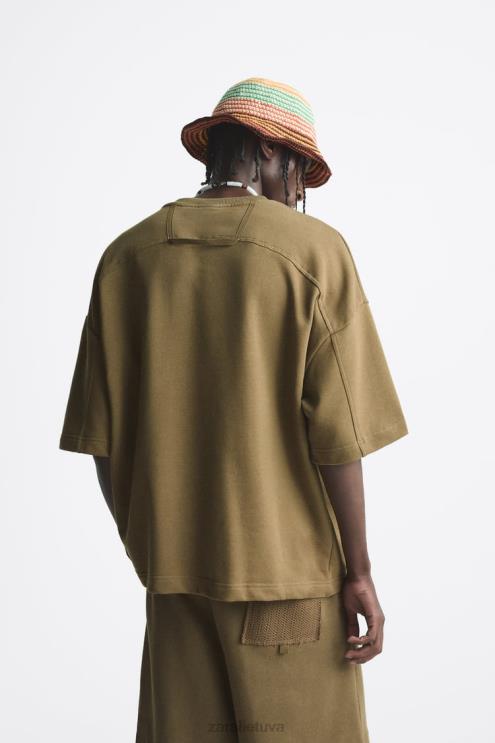 vyrų Zara nerti kišeniniai megztiniai chaki apranga 4N4881076