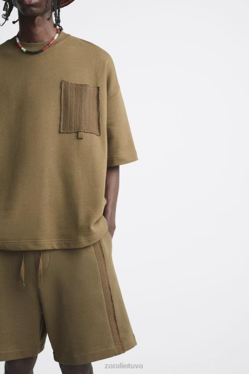 vyrų Zara nerti kišeniniai megztiniai chaki apranga 4N4881076