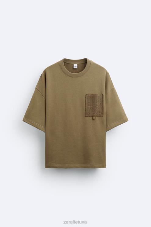 vyrų Zara nerti kišeniniai megztiniai chaki apranga 4N4881076