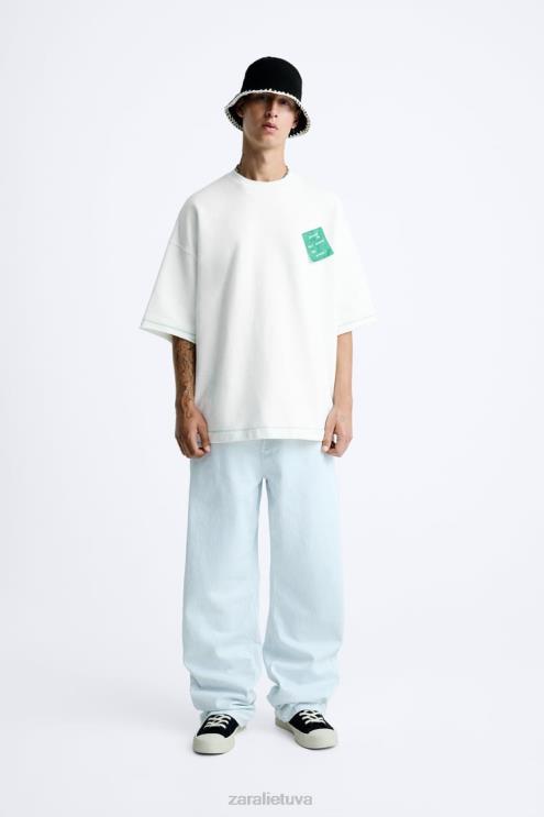 vyrų Zara popierinis megztinis austrių baltumo apranga 4N4881069