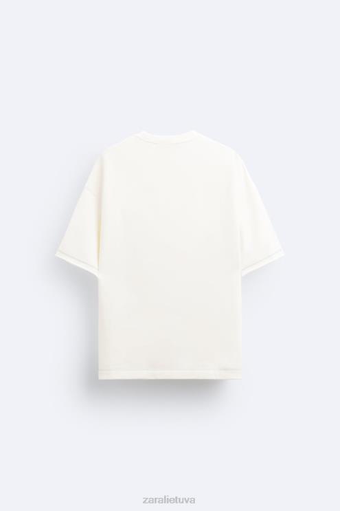 vyrų Zara popierinis megztinis austrių baltumo apranga 4N4881069