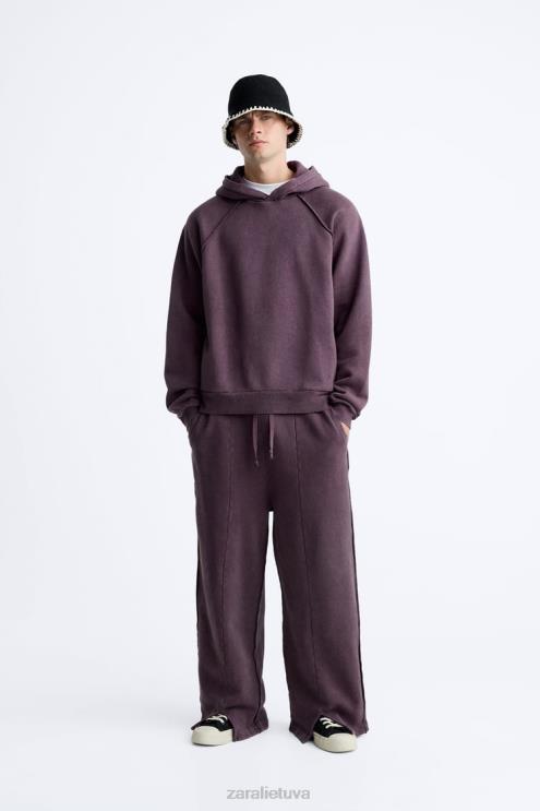 vyrų Zara suplėšytas išskalbtas megztinis kaštoninės spalvos apranga 4N4881055