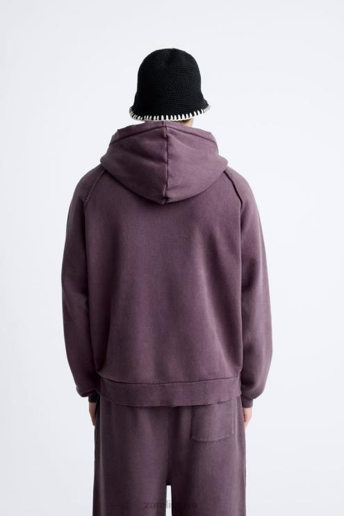 vyrų Zara suplėšytas išskalbtas megztinis kaštoninės spalvos apranga 4N4881055