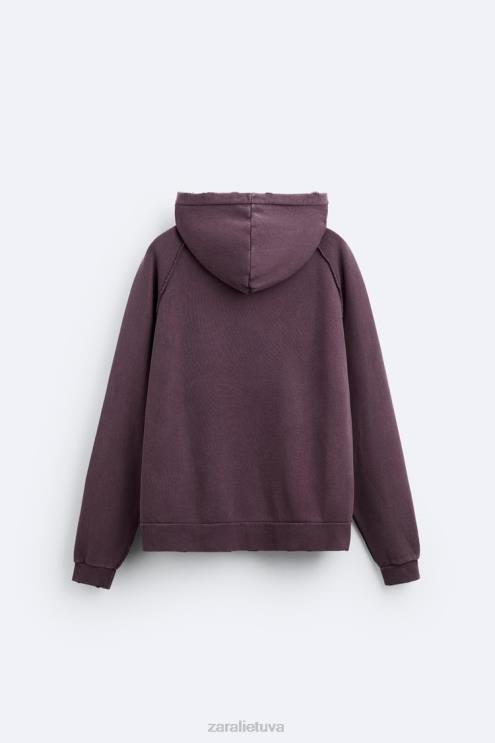 vyrų Zara suplėšytas išskalbtas megztinis kaštoninės spalvos apranga 4N4881055