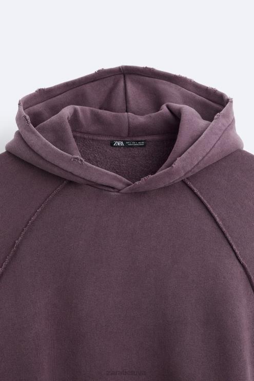 vyrų Zara suplėšytas išskalbtas megztinis kaštoninės spalvos apranga 4N4881055