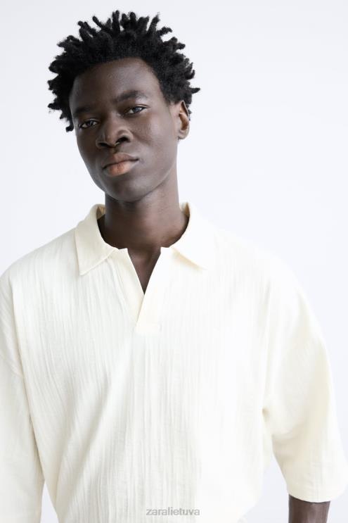 vyrų Zara tekstūruotas polo smėlio spalvos apranga 4N4881223