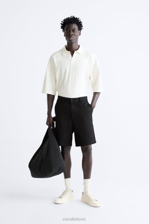 vyrų Zara tekstūruotas polo smėlio spalvos apranga 4N4881223