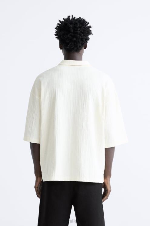 vyrų Zara tekstūruotas polo smėlio spalvos apranga 4N4881223