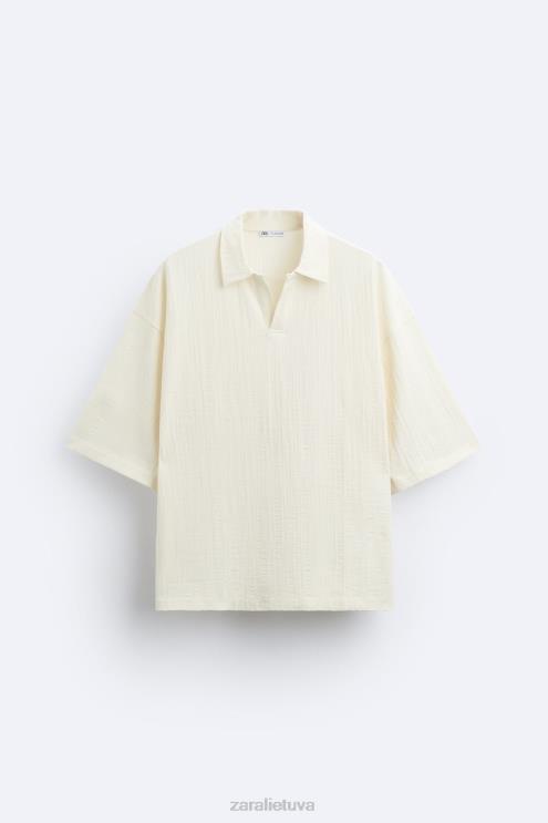 vyrų Zara tekstūruotas polo smėlio spalvos apranga 4N4881223