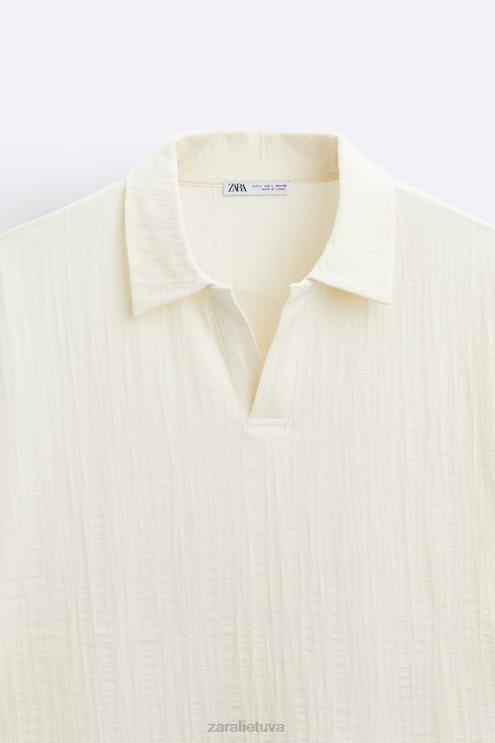 vyrų Zara tekstūruotas polo smėlio spalvos apranga 4N4881223