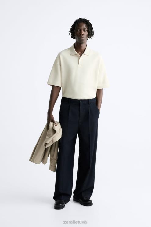 vyrų Zara tekstūruotas polo taupiai ruda apranga 4N4881220