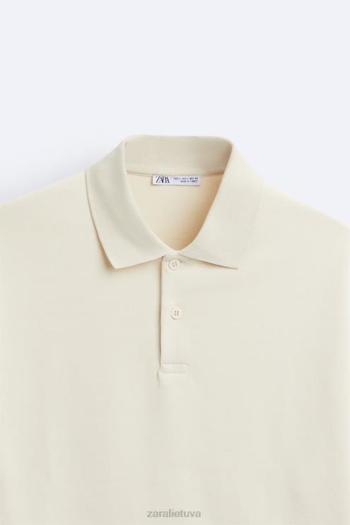 vyrų Zara tekstūruotas polo taupiai ruda apranga 4N4881220
