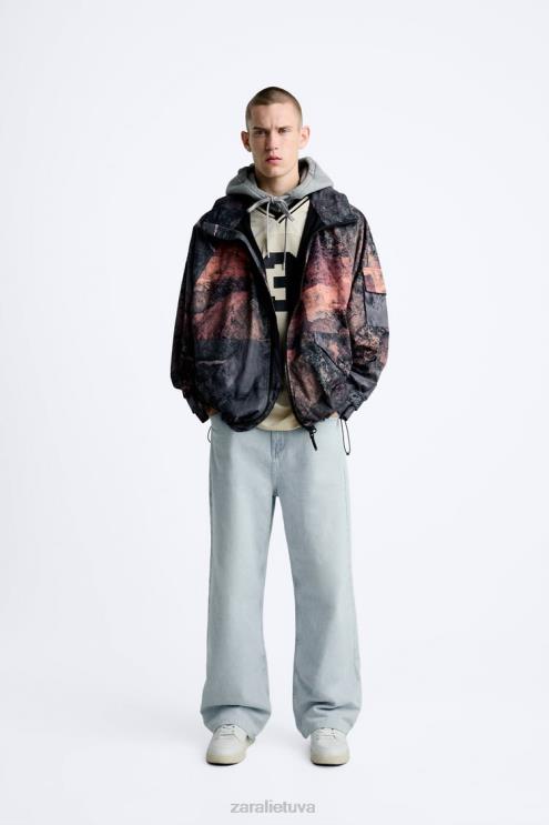 vyrų Zara abstrakčios spaudos techninė striukė įvairiaspalvis apranga 4N4881105