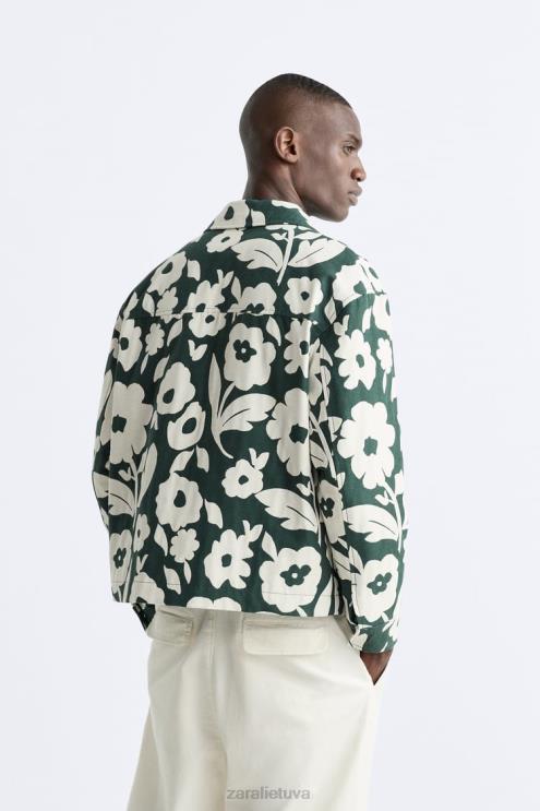 vyrų Zara gėlėta žakardo striukė benzininis mėlynas apranga 4N4881118