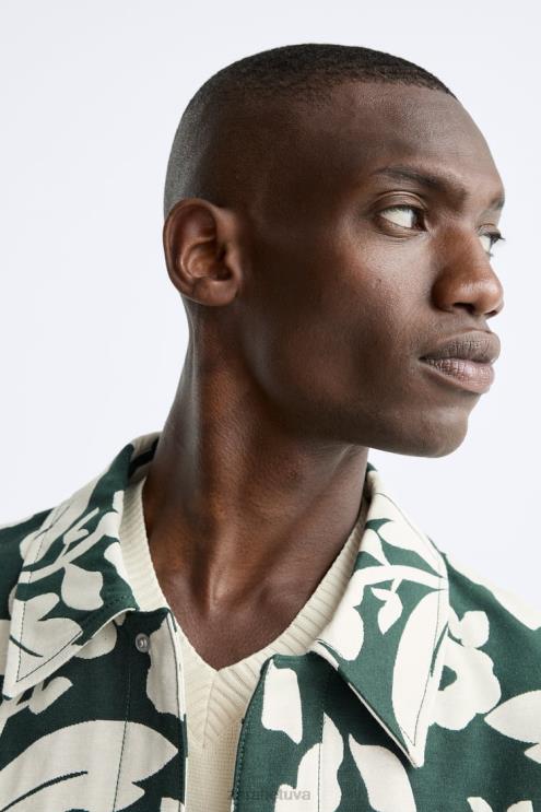 vyrų Zara gėlėta žakardo striukė benzininis mėlynas apranga 4N4881118