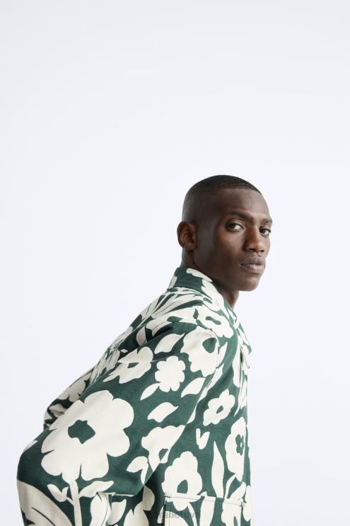 vyrų Zara gėlėta žakardo striukė benzininis mėlynas apranga 4N4881118