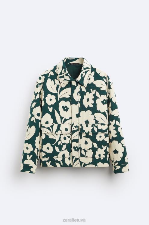 vyrų Zara gėlėta žakardo striukė benzininis mėlynas apranga 4N4881118