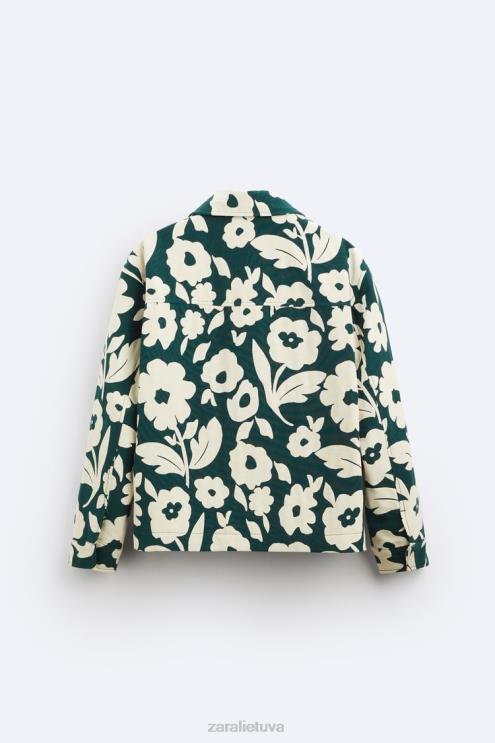 vyrų Zara gėlėta žakardo striukė benzininis mėlynas apranga 4N4881118