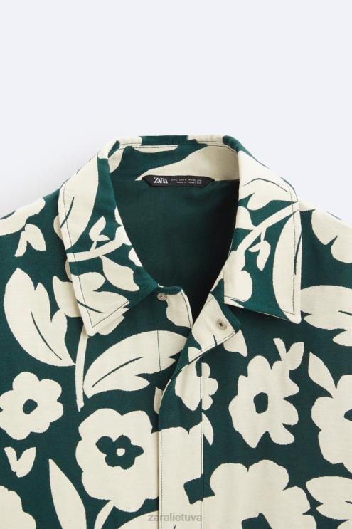 vyrų Zara gėlėta žakardo striukė benzininis mėlynas apranga 4N4881118