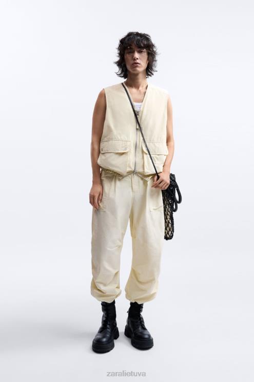 vyrų Zara puffer vest ribotas leidimas ekru apranga 4N4881124