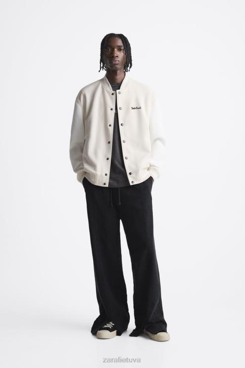 vyrų Zara siuvinėta bomber striukė taupiai ruda apranga 4N4881134