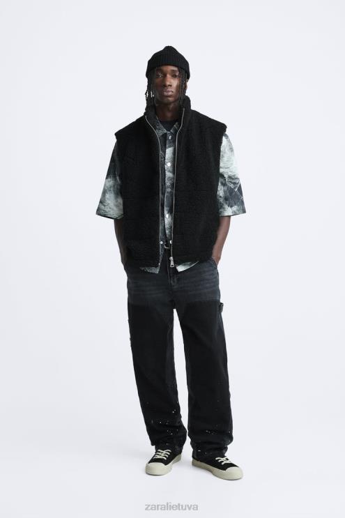 vyrų Zara vilnos liemenė juodas apranga 4N4881111