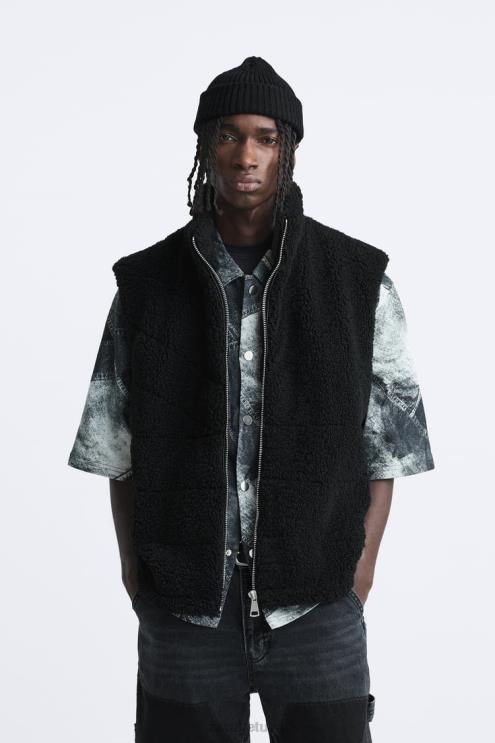 vyrų Zara vilnos liemenė juodas apranga 4N4881111