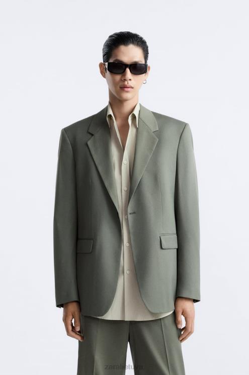 vyrų Zara kostiumo švarkas žalias apranga 4N4881146