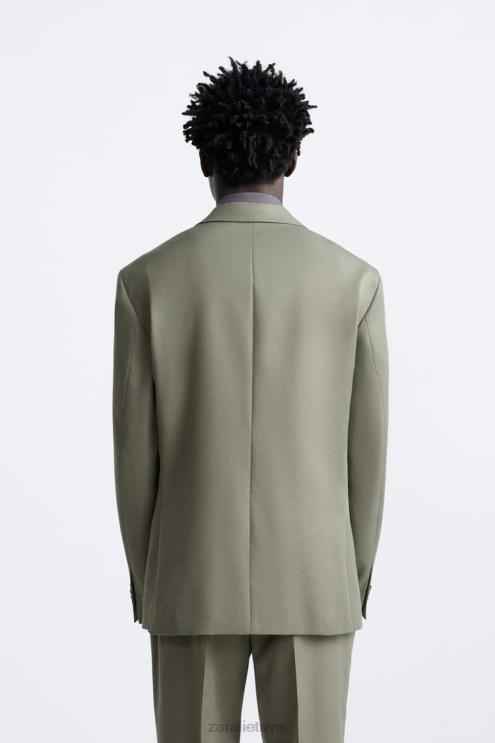vyrų Zara kostiumo švarkas vidurio žalia apranga 4N4881143