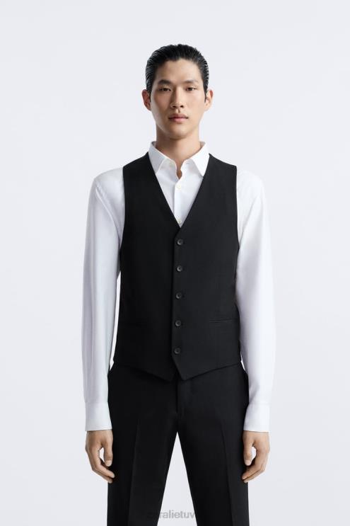 vyrų Zara plona liemenė juodas apranga 4N4881166